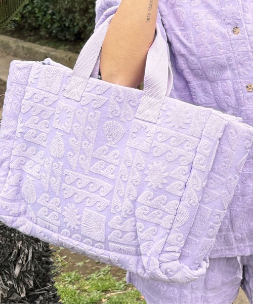 ROXY（ロキシー）の「SUNBATHING BAG/ロキシーパイル地トートバッグ（トートバッグ・レディース・パープル/ネイビー/オレンジ・FREE）」の8枚目の写真