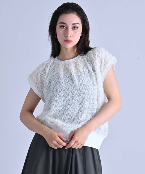 RAW FUDGE（ローファッジ）の「ヘムリブカットジャガードプルオーバー（シャツ/ブラウス・レディース・オフホワイト/ブラック・M）」の3枚目の写真