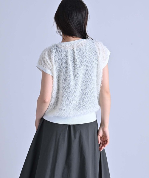 RAW FUDGE（ローファッジ）の「ヘムリブカットジャガードプルオーバー（シャツ/ブラウス・レディース・オフホワイト/ブラック・M）」の5枚目の写真