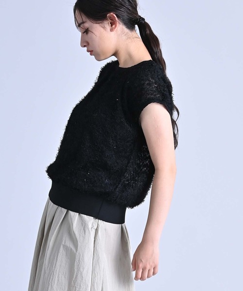 RAW FUDGE（ローファッジ）の「ヘムリブカットジャガードプルオーバー（シャツ/ブラウス・レディース・オフホワイト/ブラック・M）」の10枚目の写真