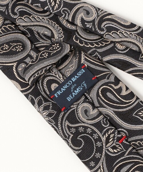 BEAMS F（ビームスエフ）の「FRANCO BASSI / シルクコットン ペイズリー ネクタイ（ネクタイ・メンズ・ブラック/ネイビー・ONE SIZE）」の4枚目の写真