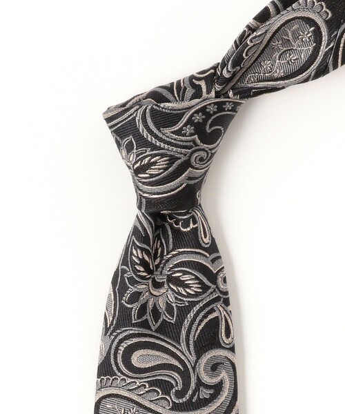 BEAMS F（ビームスエフ）の「FRANCO BASSI / シルクコットン ペイズリー ネクタイ（ネクタイ・メンズ・ブラック/ネイビー・ONE SIZE）」の5枚目の写真