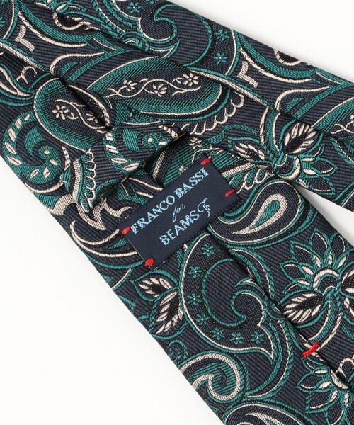 BEAMS F（ビームスエフ）の「FRANCO BASSI / シルクコットン ペイズリー ネクタイ（ネクタイ・メンズ・ブラック/ネイビー・ONE SIZE）」の7枚目の写真
