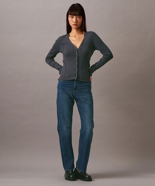 Calvin Klein（カルバン・クライン）の「コットリブ カーディガン（カーディガン/ボレロ・レディース・ブラック系その他/オフホワイト・XXS/XS/S）」の11枚目の写真
