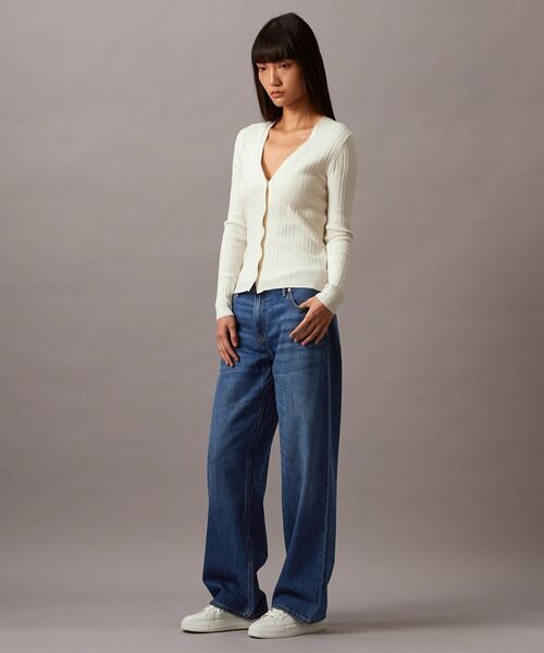 Calvin Klein（カルバン・クライン）の「コットリブ カーディガン（カーディガン/ボレロ・レディース・ブラック系その他/オフホワイト・XXS/XS/S）」の8枚目の写真