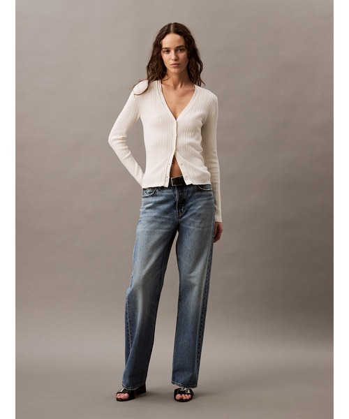 Calvin Klein（カルバン・クライン）の「コットリブ カーディガン（カーディガン/ボレロ・レディース・ブラック系その他/オフホワイト・XXS/XS/S）」の17枚目の写真