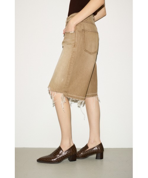 THROW RIPPED HALF DENIM PTハーフデニムパンツ ブラウン THROW by SLY ジーンズ デニム デニムパンツ RIPPED HALF DENIM