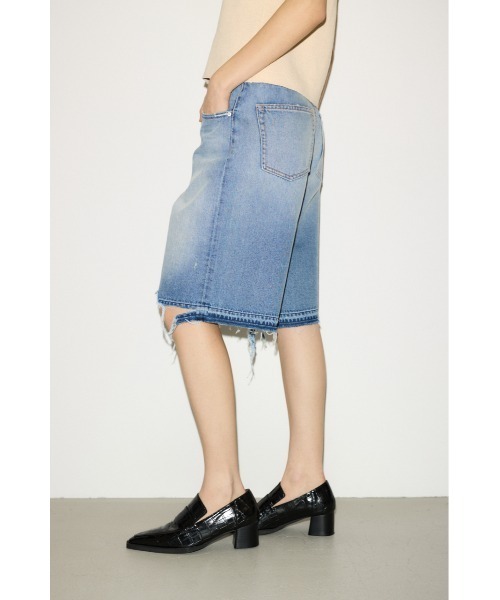 THROW RIPPED HALF DENIM PT/BE リップド ハーフ デニム パンツ