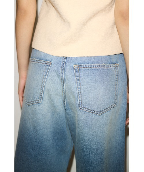 THROW by SLY（スローバイスライ）の「THROW RIPPED HALF DENIM PT/BE リップド ハーフ デニム パンツ ビーイー（デニムパンツ・レディース・ライトブルー/ブラウン・0/1）」の12枚目の写真