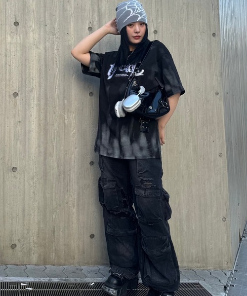 KsG(ケーエスジー)の「タイダイフロントロゴTシャツ(Tシャツ/カットソー・レディース・ブラック/グレー・SMALL/MEDIUM/LARGE)」の8枚目の写真