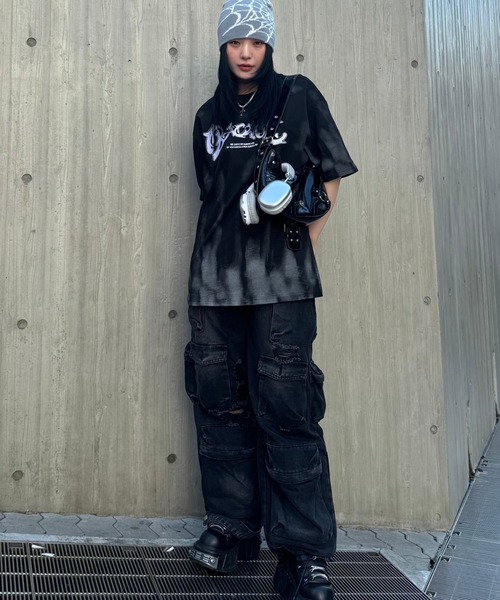 KsG(ケーエスジー)の「タイダイフロントロゴTシャツ(Tシャツ/カットソー・レディース・ブラック/グレー・SMALL/MEDIUM/LARGE)」の9枚目の写真