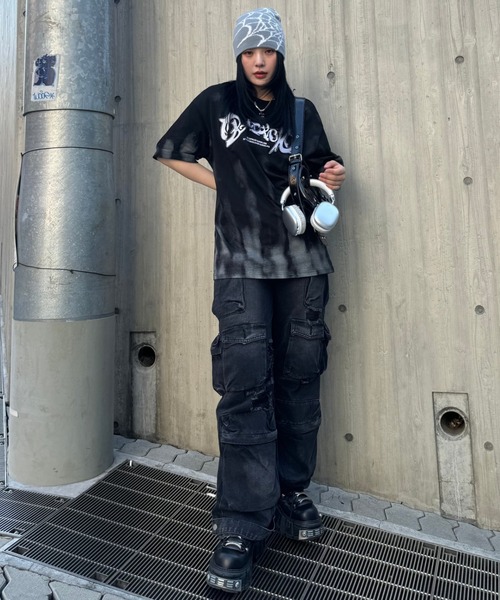 KsG(ケーエスジー)の「タイダイフロントロゴTシャツ(Tシャツ/カットソー・レディース・ブラック/グレー・SMALL/MEDIUM/LARGE)」の10枚目の写真