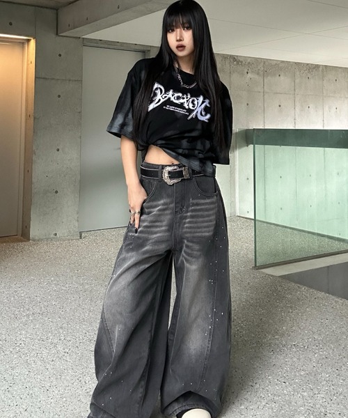 KsG(ケーエスジー)の「タイダイフロントロゴTシャツ(Tシャツ/カットソー・レディース・ブラック/グレー・SMALL/MEDIUM/LARGE)」の6枚目の写真