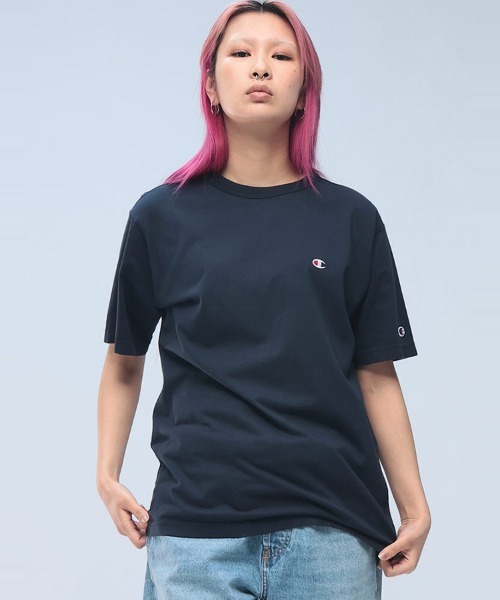 Champion(チャンピオン)の「Champion Tシャツ USAコットン100% 綿100 ワンポイントロゴ 刺繍 C3-X352(Tシャツ/カットソー・メンズ・ブラック/ネイビー/ホワイト/ブルー/スカイブルー・LL/M/L)」の4枚目の写真