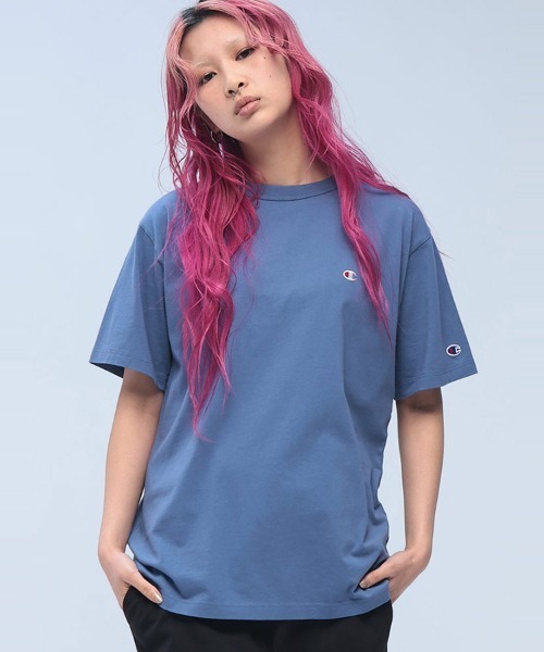 Champion(チャンピオン)の「Champion Tシャツ USAコットン100% 綿100 ワンポイントロゴ 刺繍 C3-X352(Tシャツ/カットソー・メンズ・ブラック/ネイビー/ホワイト/ブルー/スカイブルー・LL/M/L)」の5枚目の写真