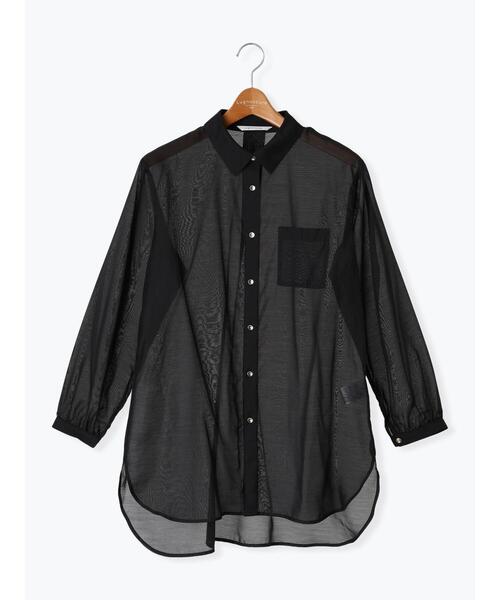 Lugnoncure(ルノンキュール)の「金釦レギュラーカラーシアーシャツ(シャツ/ブラウス・レディース・ブラウン/ブラック/チャコールグレー/オフホワイト・F)」の17枚目の写真