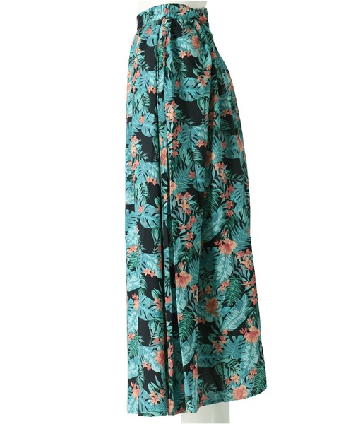 anap mimpi（アナップミンピ）の「ボタニカル柄 レーヨン タック フレア ロング スカート【セットアップ着用可】（スカート・レディース・グリーン/ブラック・FREE）」の16枚目の写真