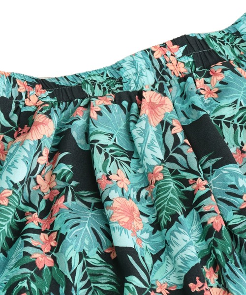 anap mimpi（アナップミンピ）の「ボタニカル柄 レーヨン タック フレア ロング スカート【セットアップ着用可】（スカート・レディース・グリーン/ブラック・FREE）」の18枚目の写真