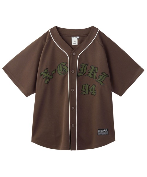 X-girl（エックスガール）の「OLD ENGLISH LOGO BASEBALL SHIRT（シャツ/ブラウス・レディース・ブラック/ブラウン・S/M）」の16枚目の写真