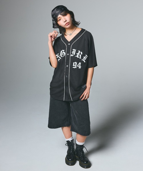 OLD ENGLISH LOGO BASEBALL SHIRT（シャツ/ブラウス）｜X-girl