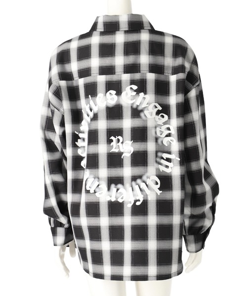 ANAP GｉRL（アナップガール）の「ANAPR+S オーバーチェックシャツ (キッズお揃い)【ユニセックス】（シャツ/ブラウス・キッズ・ホワイト/ブラック・M/S/XS）」の20枚目の写真