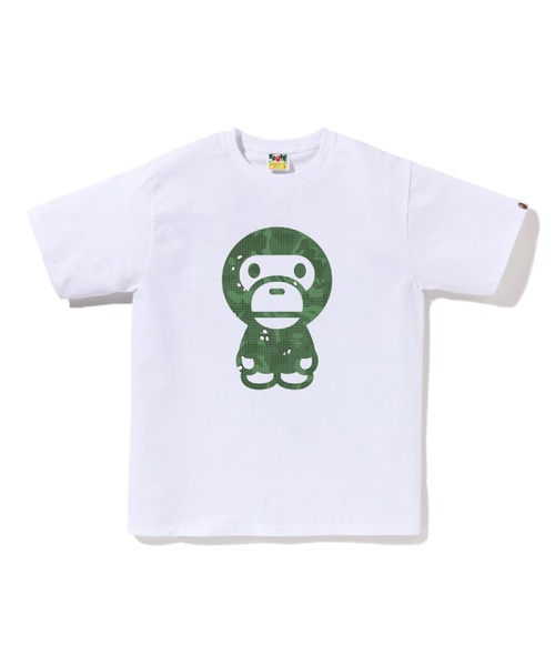 A BATHING APE(アベイシングエイプ)の「BITMAP BIG BABY MILO TEE(Tシャツ/カットソー・メンズ・ホワイト/ブラック・LARGE/SMALL/XX-LARGE/MEDIUM/X-LARGE)」の1枚目の写真