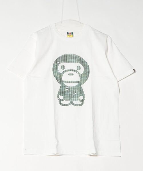 A BATHING APE(アベイシングエイプ)の「BITMAP BIG BABY MILO TEE(Tシャツ/カットソー・メンズ・ホワイト/ブラック・LARGE/SMALL/XX-LARGE/MEDIUM/X-LARGE)」の4枚目の写真