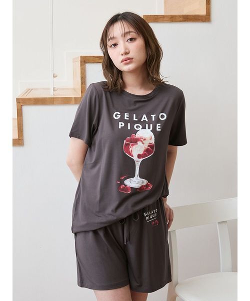 ジェラピケ　COOLレーヨンデザートロゴTシャツ、ショートパンツ　セット セール】【ラッピング済み】COOLレーヨンデザートロゴTシャツ