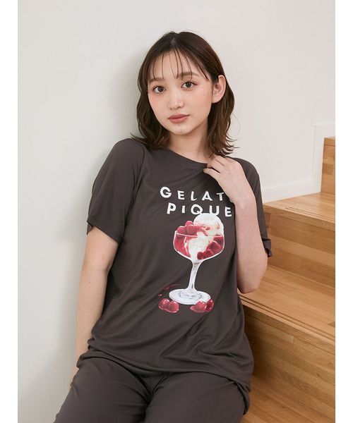 ジェラピケ　COOLレーヨンデザートロゴTシャツ、ショートパンツ　セット セール】【ラッピング済み】COOLレーヨンデザートロゴTシャツ