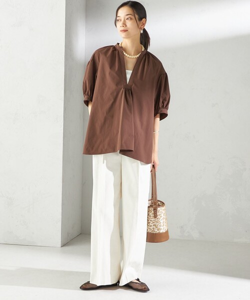 セール】〈接触冷感 / 撥水加工〉TEX BRID(R)タフタ スキッパー 5分袖