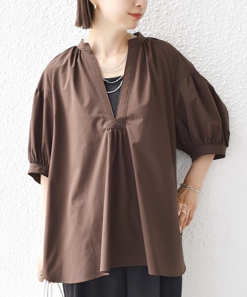 セール】〈接触冷感 / 撥水加工〉TEX BRID(R)タフタ スキッパー 5分袖