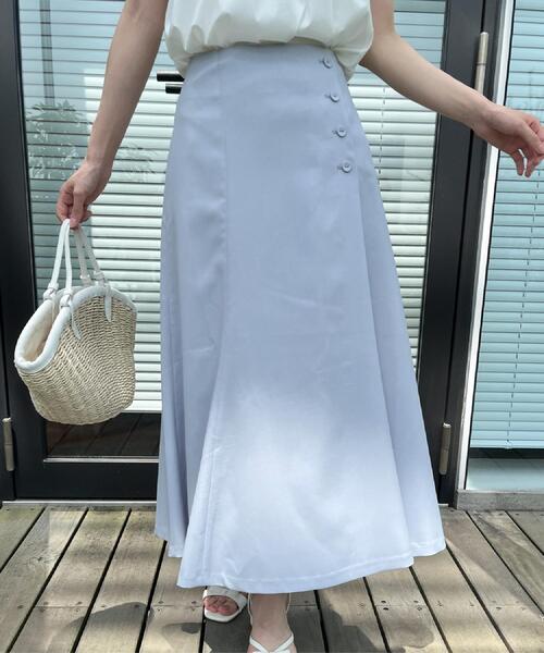 couture brooch（クチュールブローチ）の「【2WAY・通勤・きれいめ】リネンライク サス付きスカート（スカート・レディース・ナチュラル/ブラウン系その他/サックスブルー・42/40/38/36）」の17枚目の写真