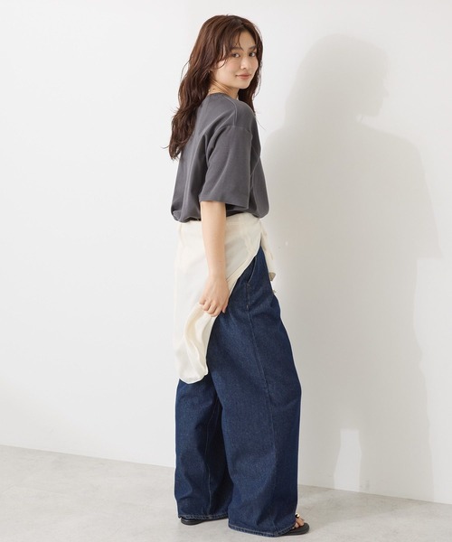 AMERICAN HOLIC(アメリカンホリック)の「接触冷感スムースルーズクルーネックTシャツ(Tシャツ/カットソー・レディース・オフホワイト/チャコールグレー/ブルー/ピンク/ブラック・L/M)」の22枚目の写真