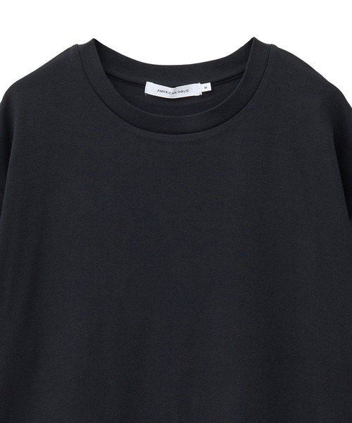 AMERICAN HOLIC(アメリカンホリック)の「接触冷感スムースルーズクルーネックTシャツ(Tシャツ/カットソー・レディース・オフホワイト/チャコールグレー/ブルー/ピンク/ブラック・L/M)」の19枚目の写真