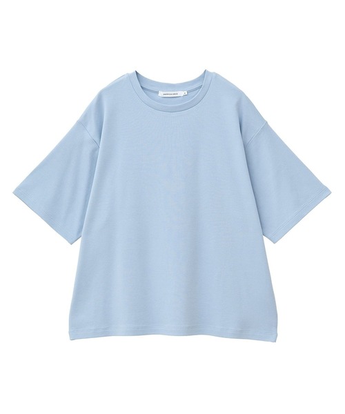 AMERICAN HOLIC(アメリカンホリック)の「接触冷感スムースルーズクルーネックTシャツ(Tシャツ/カットソー・レディース・オフホワイト/チャコールグレー/ブルー/ピンク/ブラック・L/M)」の9枚目の写真