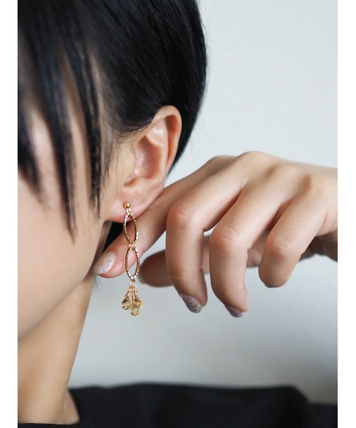 tone(トーン)の「【kanade】シトリンロングピアス(MA)(ピアス(両耳用)・レディース・イエロー・FREE)」の3枚目の写真