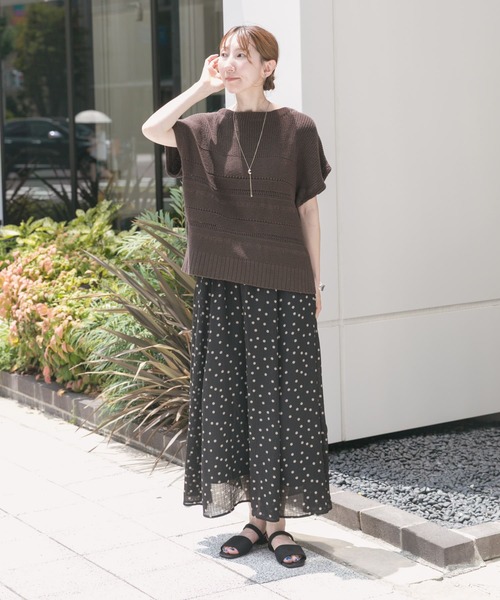 ITEMS URBANRESEARCH（アイテムズ アーバンリサーチ）の「フクレドットギャザースカート（スカート・レディース・モカ/ブラック・FREE）」の5枚目の写真