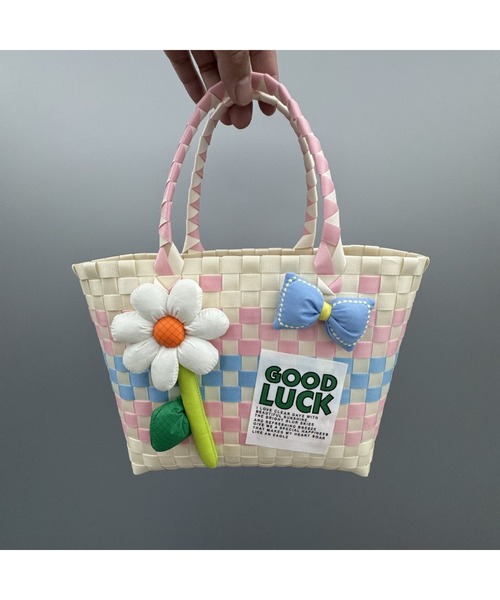 Ritzy(リッツィー)の「3色展開 可愛いカラフルかごバッグ ショルダーバッグ(かごバッグ・レディース・ベージュ/ピンク/ブルー・FREE)」の18枚目の写真