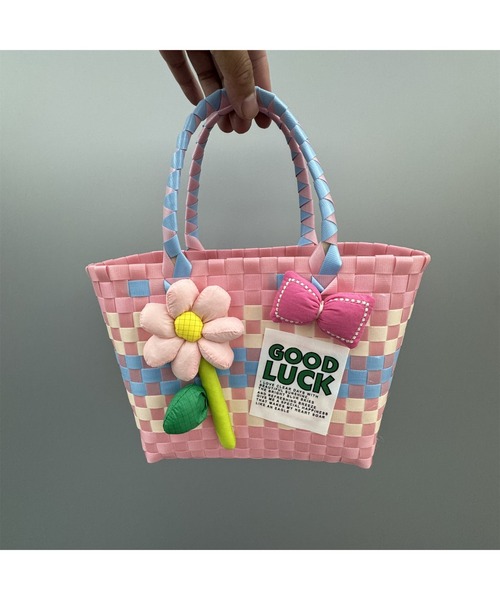 Ritzy(リッツィー)の「3色展開 可愛いカラフルかごバッグ ショルダーバッグ(かごバッグ・レディース・ベージュ/ピンク/ブルー・FREE)」の17枚目の写真
