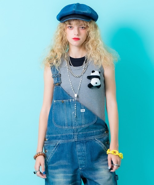 ankoROCK(アンコロック)の「TEDDY ankoROCK ワッフルタンクトップ(タンクトップ・レディース・ホワイト系1/ホワイト系2/ブラック系1/ブラック系2/グレー系1/グレー系2・S/M/L/XL)」の5枚目の写真