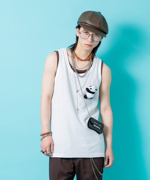 ankoROCK(アンコロック)の「TEDDY ankoROCK ワッフルタンクトップ(タンクトップ・レディース・ホワイト系1/ホワイト系2/ブラック系1/ブラック系2/グレー系1/グレー系2・S/M/L/XL)」の21枚目の写真