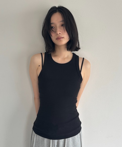 FUULLY STUDIO（フーリィーステューディオ）の「アメスリリブタンクトップ（タンクトップ・レディース・ブラック/ブルー/ホワイト・FREE）」の3枚目の写真