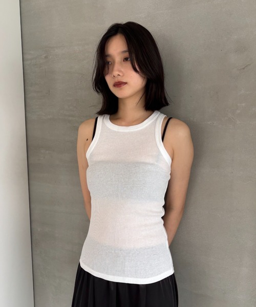 FUULLY STUDIO（フーリィーステューディオ）の「アメスリリブタンクトップ（タンクトップ・レディース・ブラック/ブルー/ホワイト・FREE）」の4枚目の写真