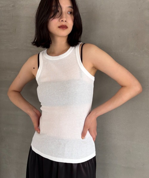 FUULLY STUDIO（フーリィーステューディオ）の「アメスリリブタンクトップ（タンクトップ・レディース・ブラック/ブルー/ホワイト・FREE）」の5枚目の写真