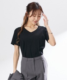 【大きい胸専用】綿100%汗染み防止Vネック美ライン半袖Tシャツ