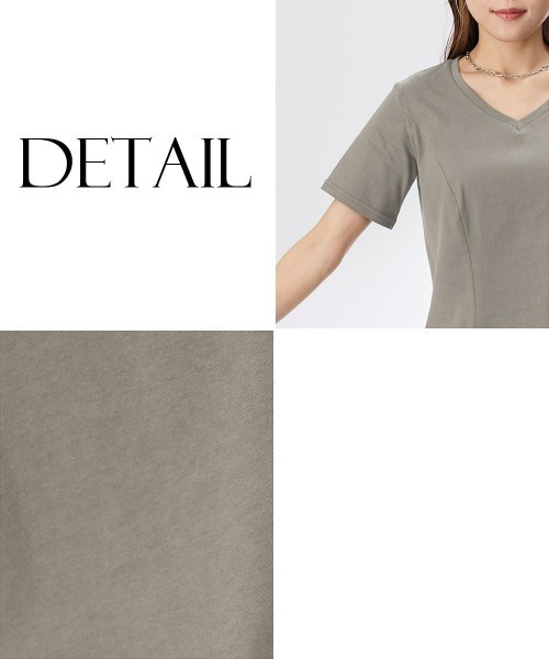 Nissen glamor(ニッセングラマー)の「【大きい胸専用】綿100%汗染み防止Vネック美ライン半袖Tシャツ(Tシャツ/カットソー・レディース・ブラック/ホワイト/グレイッシュベージュ・M/L)」の15枚目の写真