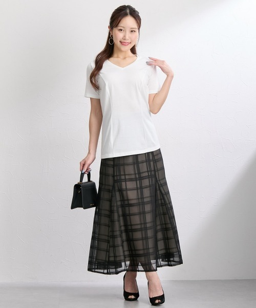 Nissen glamor(ニッセングラマー)の「【大きい胸専用】綿100%汗染み防止Vネック美ライン半袖Tシャツ(Tシャツ/カットソー・レディース・ブラック/ホワイト/グレイッシュベージュ・M/L)」の17枚目の写真
