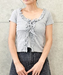 FUN（ファン）の「フリルリボンカットソー（Tシャツ/カットソー・レディース）」