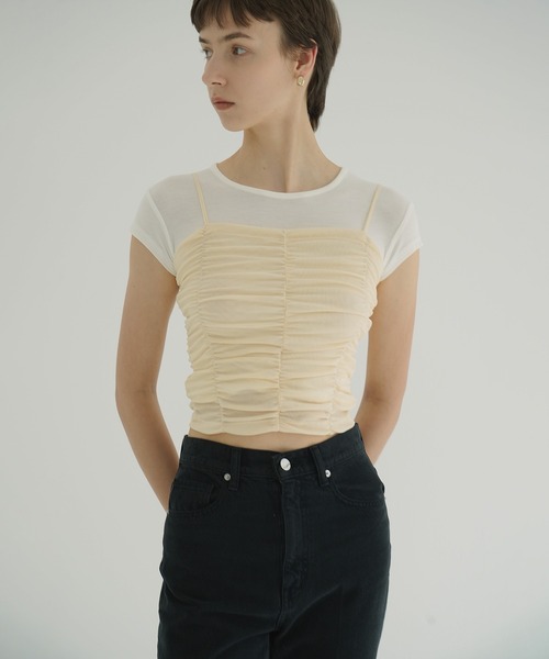 SHIRRING CAMI TOPS（キャミソール）｜CLANE（クラネ）の