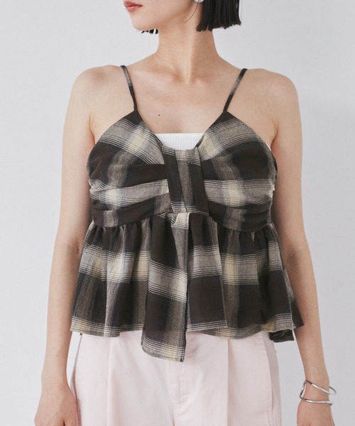オンブレチェック　シャツ　リボンビスチェ　セット VIS｜オンブレチェックリボンビスチェ | Rakuten Fashion(楽天